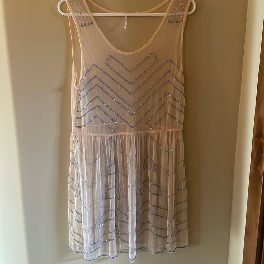 Free people see through sequin knee length